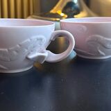 Two pink haviland porcelain teacups