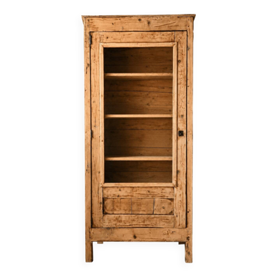 Armoire vitrée ancienne en bois massif – meuble de famille restauré