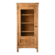 Antique glass-fronted cabinet in solid wood – restored family piece
