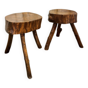 Paire tabourets - brutalistes