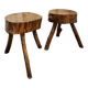 Pair of brutalist chalet stools