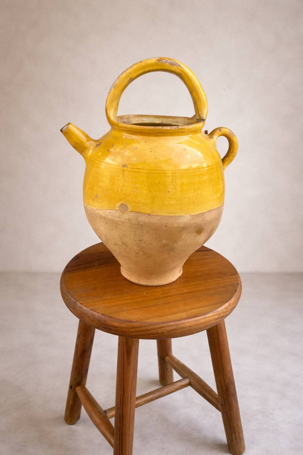 Old yellow glazed earthenware jug – Provençal spirit