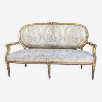 Ancienne banquette style Louis XVI