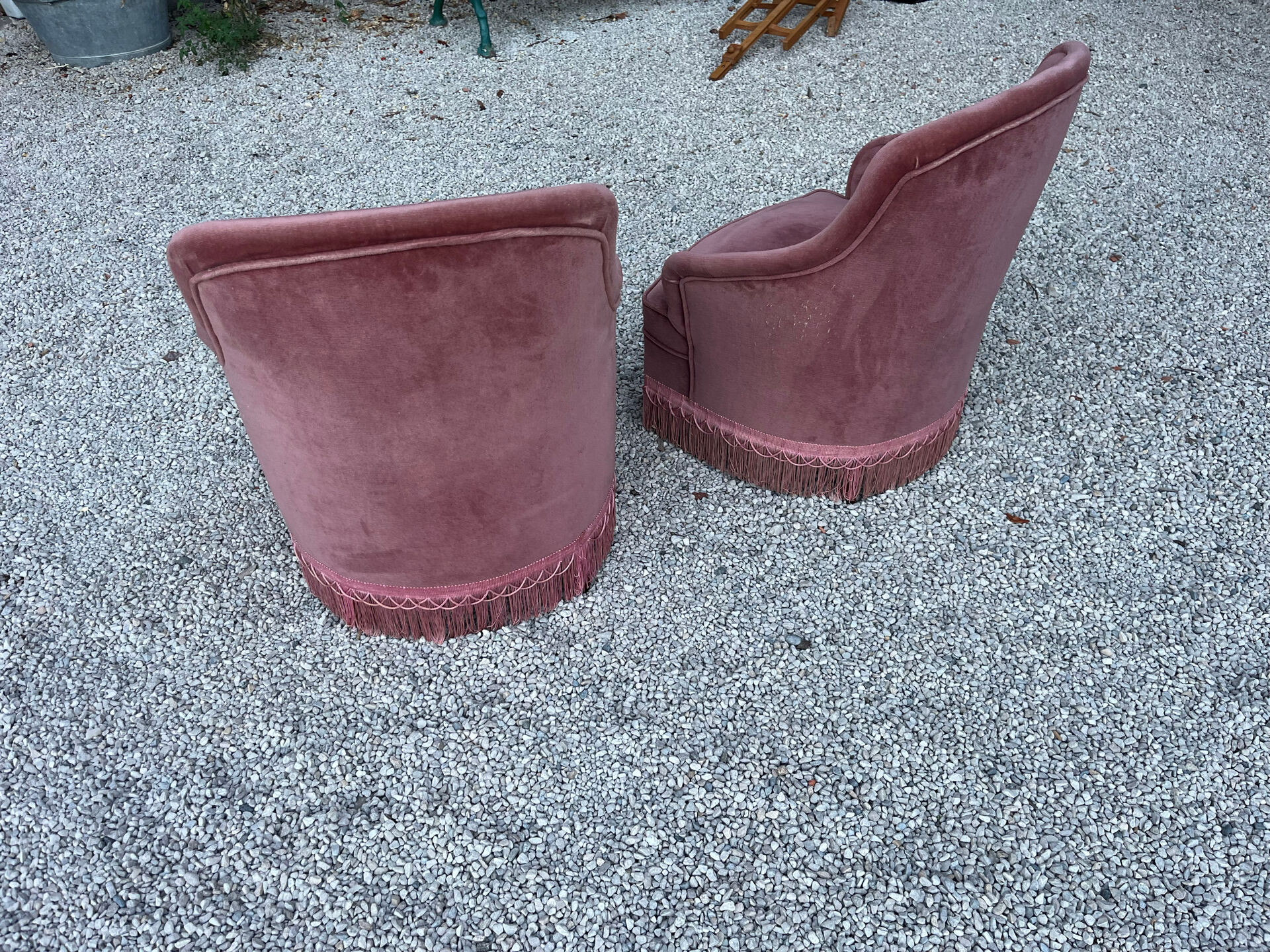 Lot de 2 fauteuils crapaud vintage 