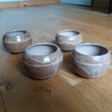 Stoneware cups signed Anne Rémy Clamagirand