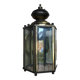Old Golden Metal Lantern Wall Lamp + 5 Vintage Beveled Glasses