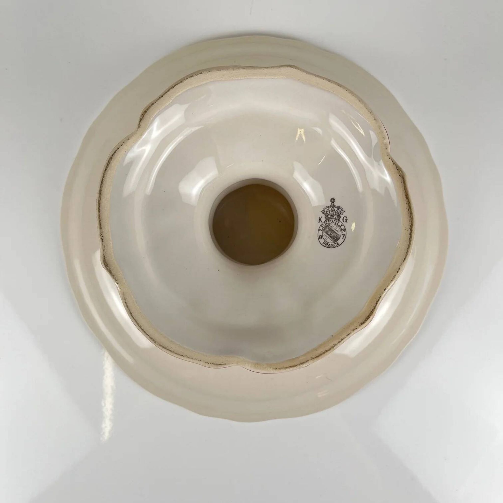 Compote dish KG Lunéville, model "Réverbère", rose pattern