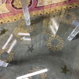 End of glass sofa and plexiglass