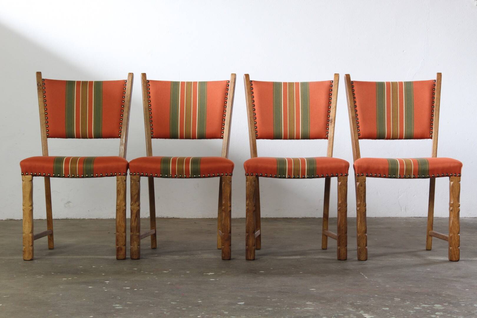 Set of 4 Vintage Danish Oak Dining Chairs, Henning Kjærnulf Style, 1960s