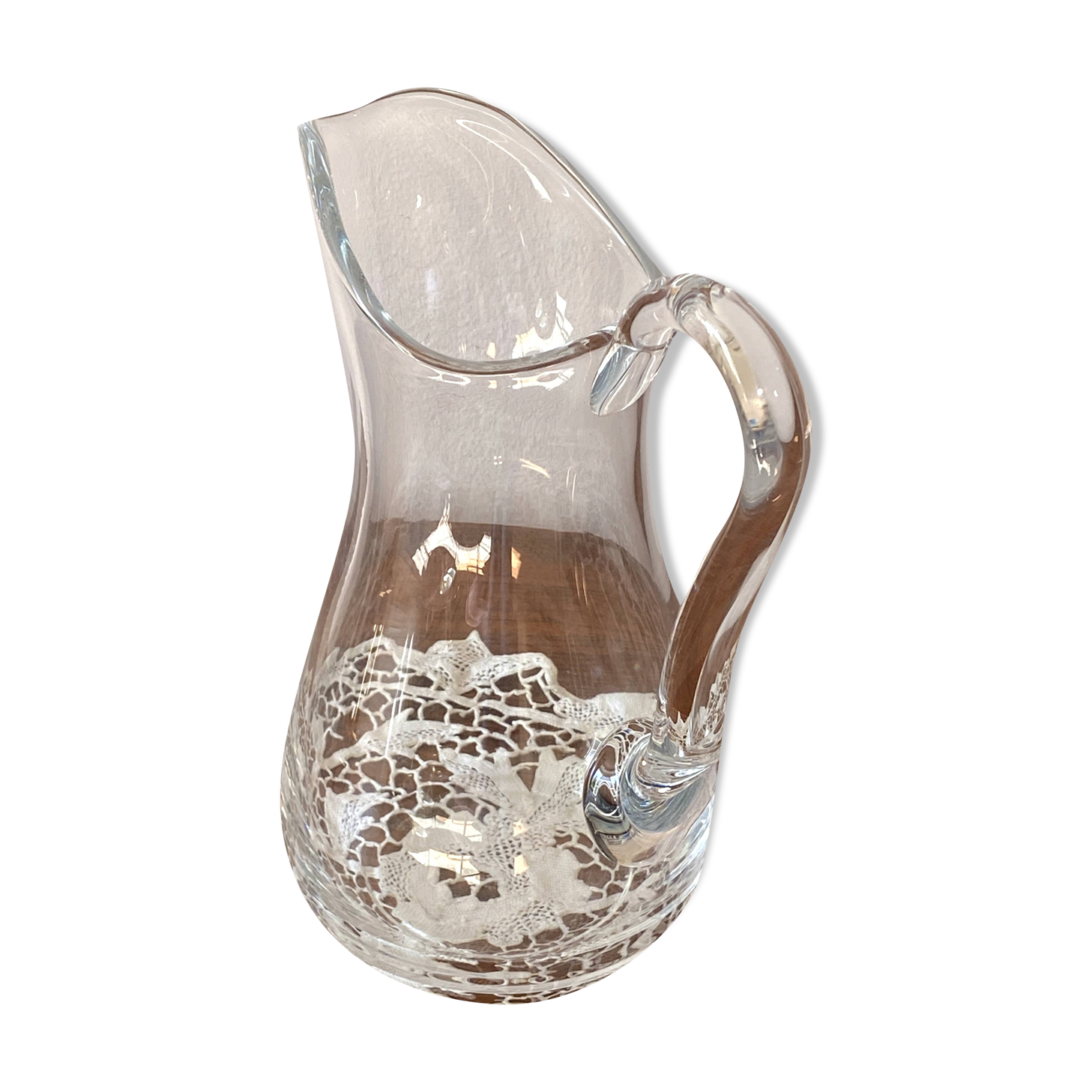 Large Vintage Sèvres Crystal Water Jug / Pitcher / Carafe Signed