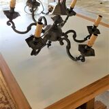 Grey patinated bronze chandelier