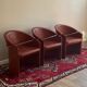 Series of three armchairs gondolas of Matteo Grassi leather edge