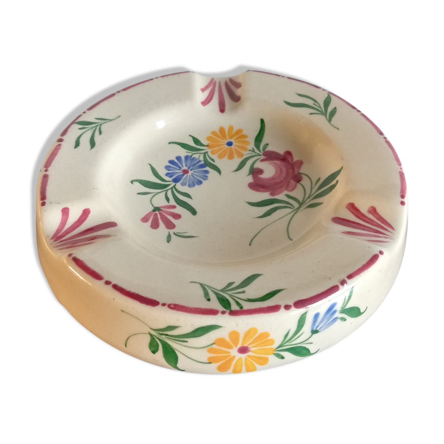 Flowered ashtray in Earthenware Desvres
