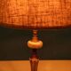 Chic hotel table lamp in onyx and brass, mid-century modern table lamp from the 70s.