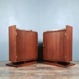 Pair of Art Deco mahogany bedsides
