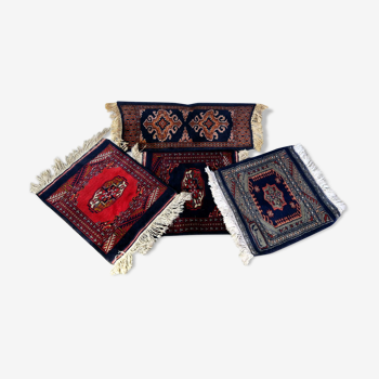 Lot de 4 petit tapis persan vintage