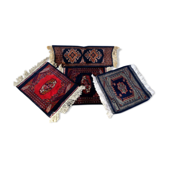 Lot de 4 petit tapis persan vintage