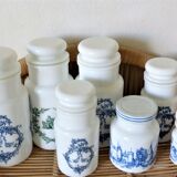7 old jars of opaline glass