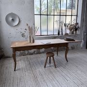 Table de ferme merisier pieds galbés XIXème