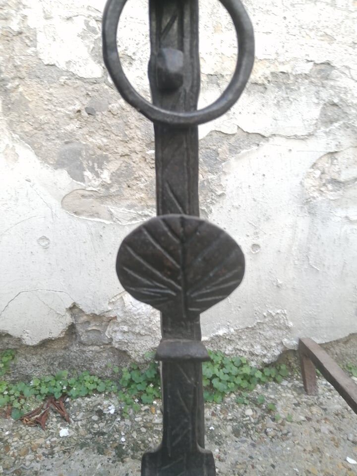 Pair of cast iron chenets