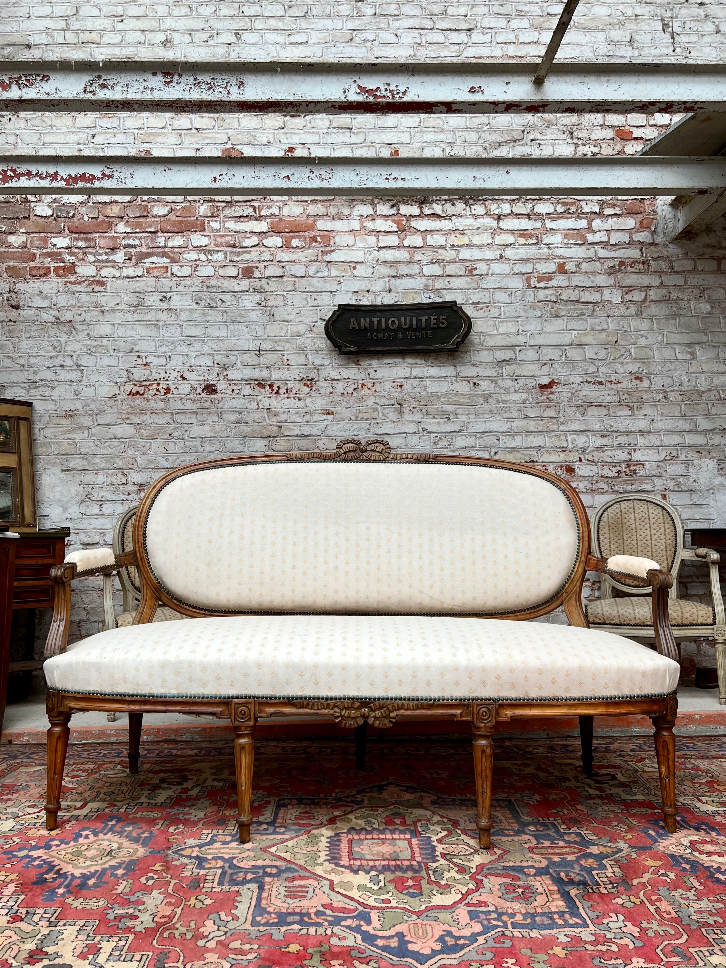 Natural wood sofa Louis XVI XVIIIth