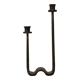 Brutalist wrought iron candle holder beaten