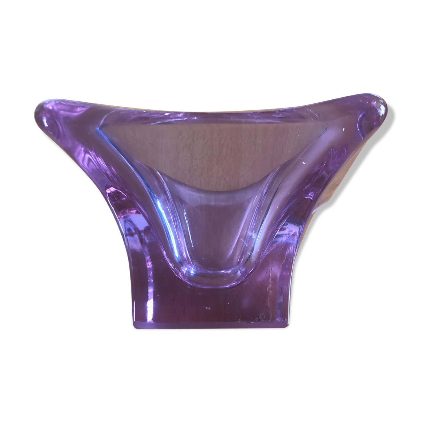 Empty purple crystal pocket