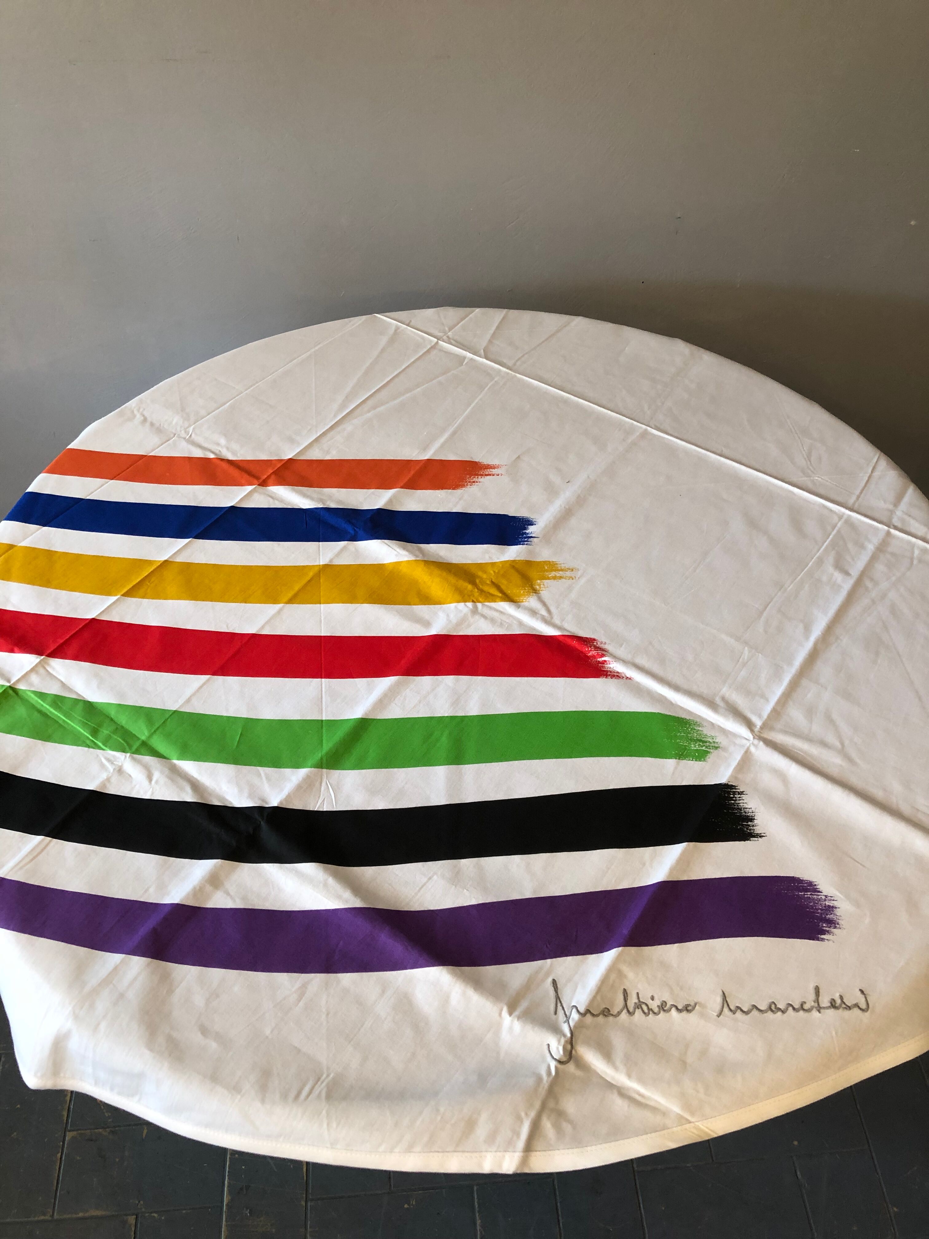 Nappe design Gualtiero Marchesi et 8 serviettes assorties