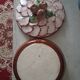 Pie dish / Tatin with a trompe-l'œil lid in slipware – Apple decoration