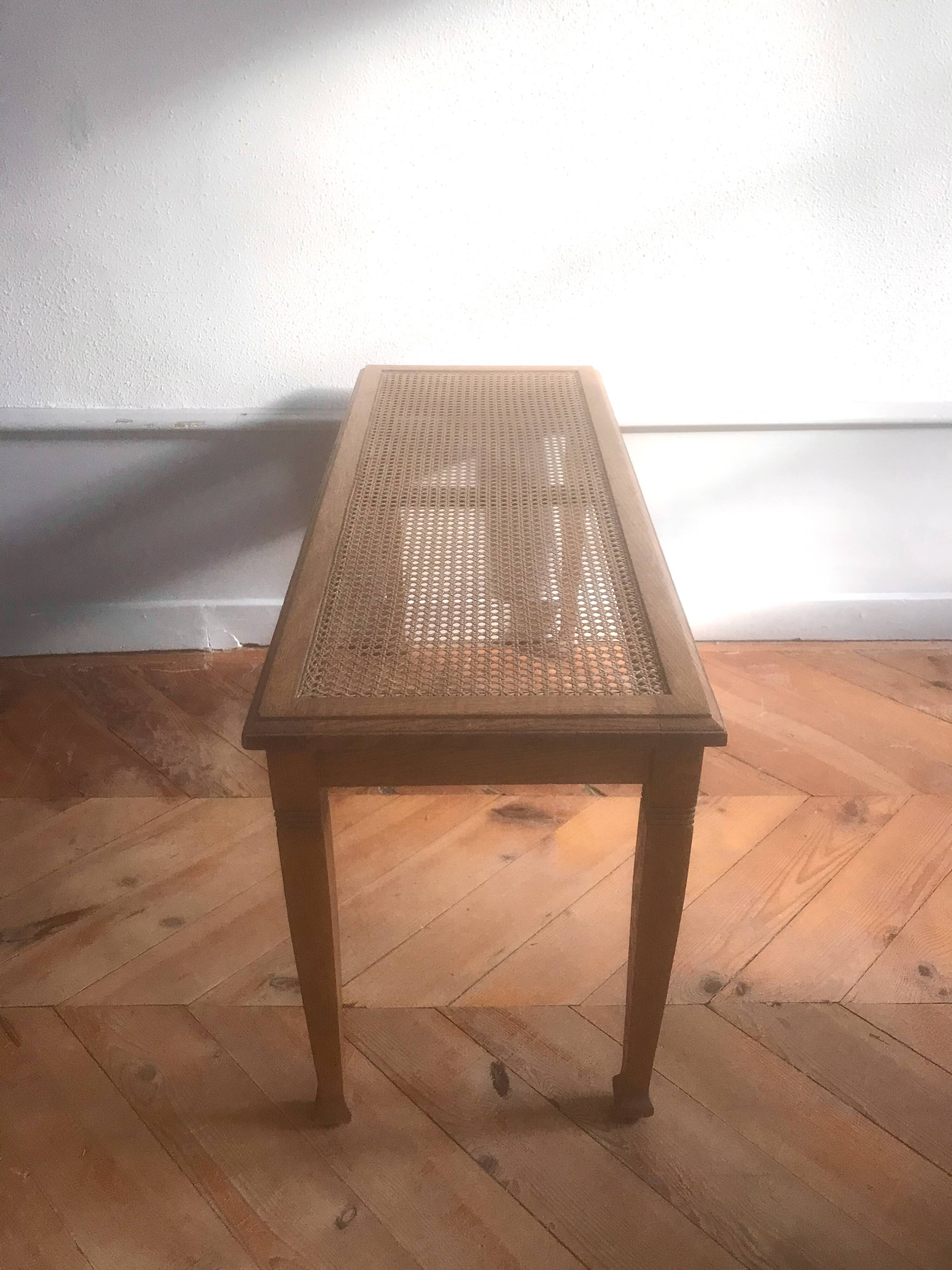 Wood and cane bench Gustave Serrurier Bovy 1900 Art Nouveau