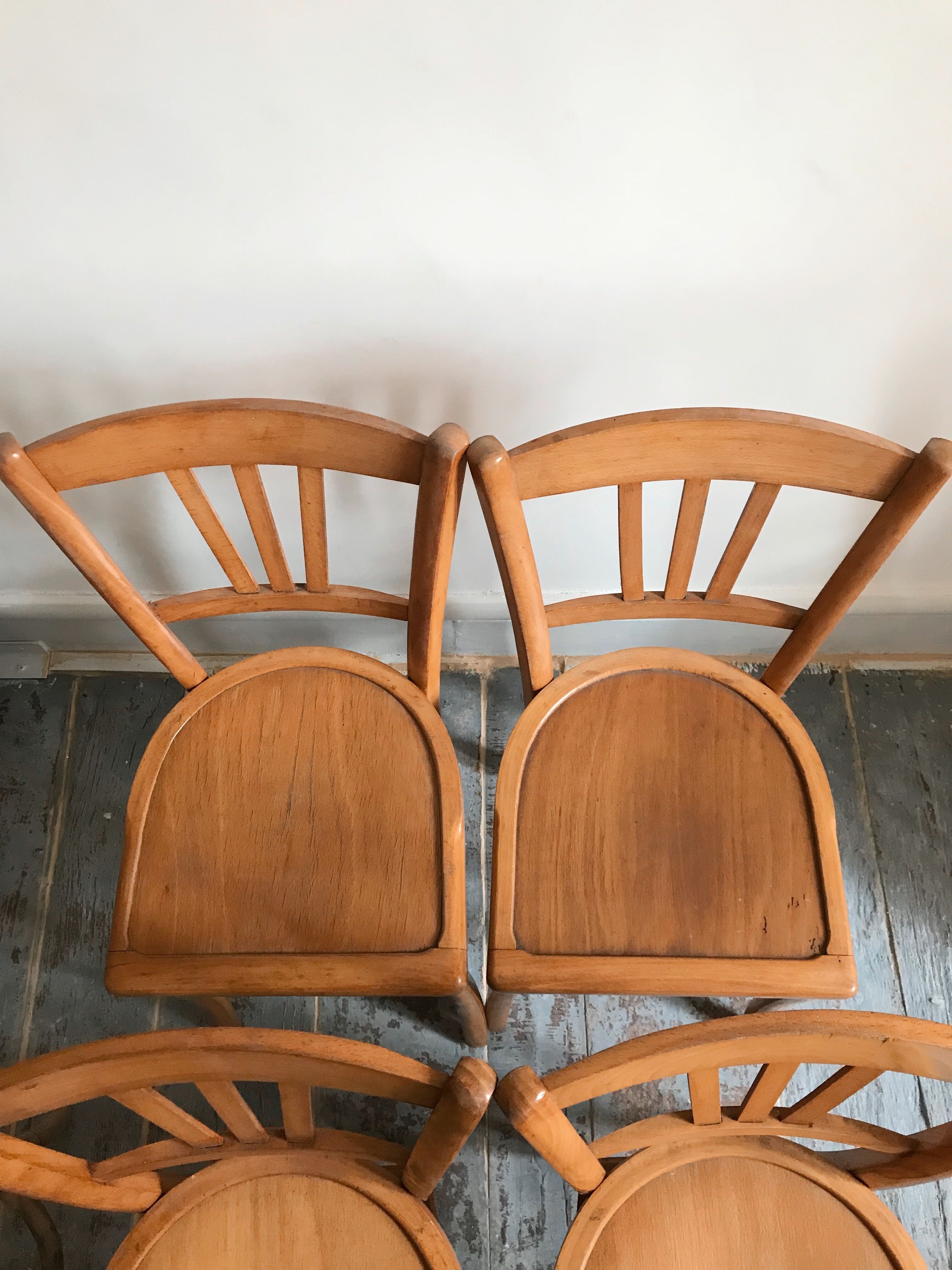 Lot of 4 vintage bistro chairs