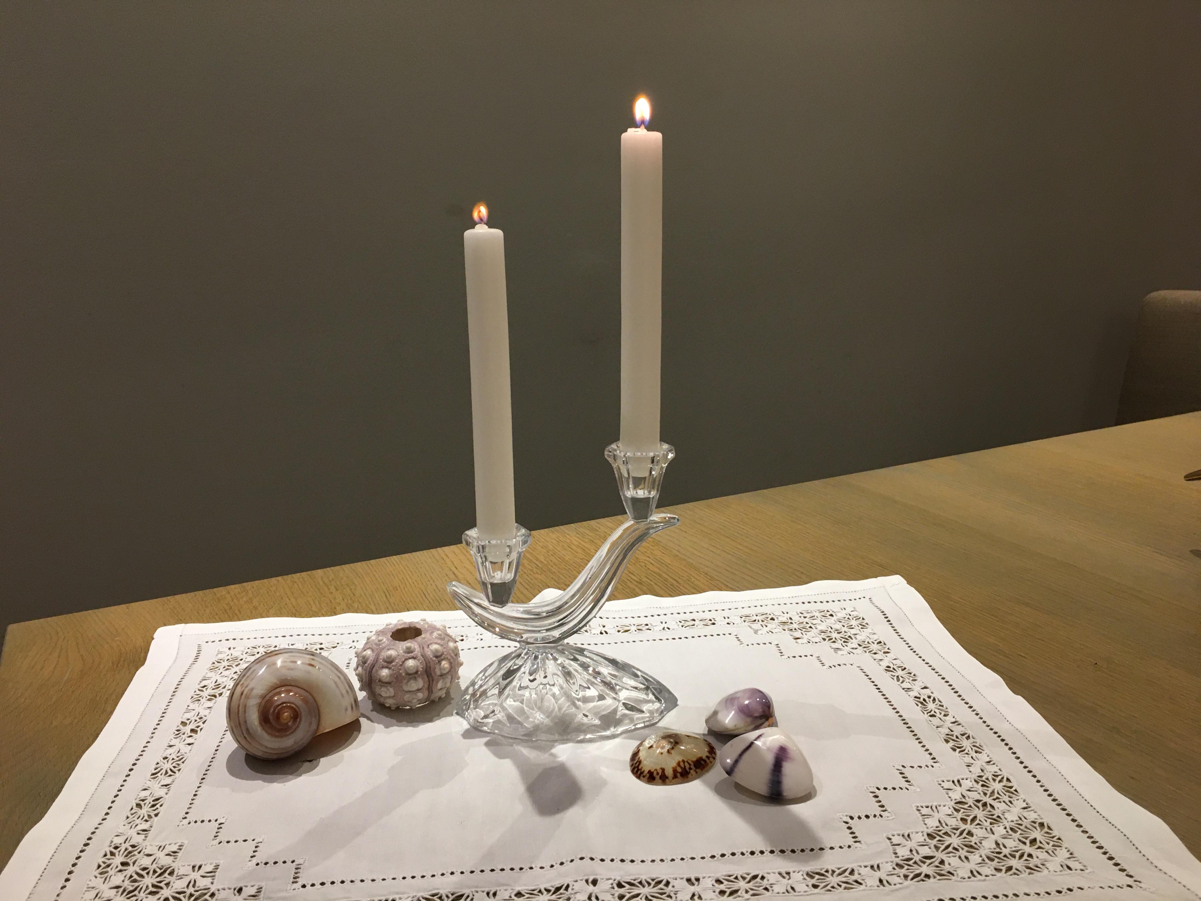 Ancient art deco glass candlestick