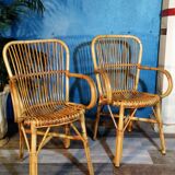 Pair of rattan chairs 1960s