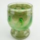 vase en verre vintage par Erwin Eisch, différentes nuances de vert et verre clair