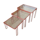 Red tubular nesting tables, 1970s, Set of 3