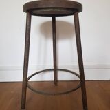 Vintage industrial tripod stool
