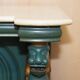 Antique hand-carved console circa 1880 with a marble top.