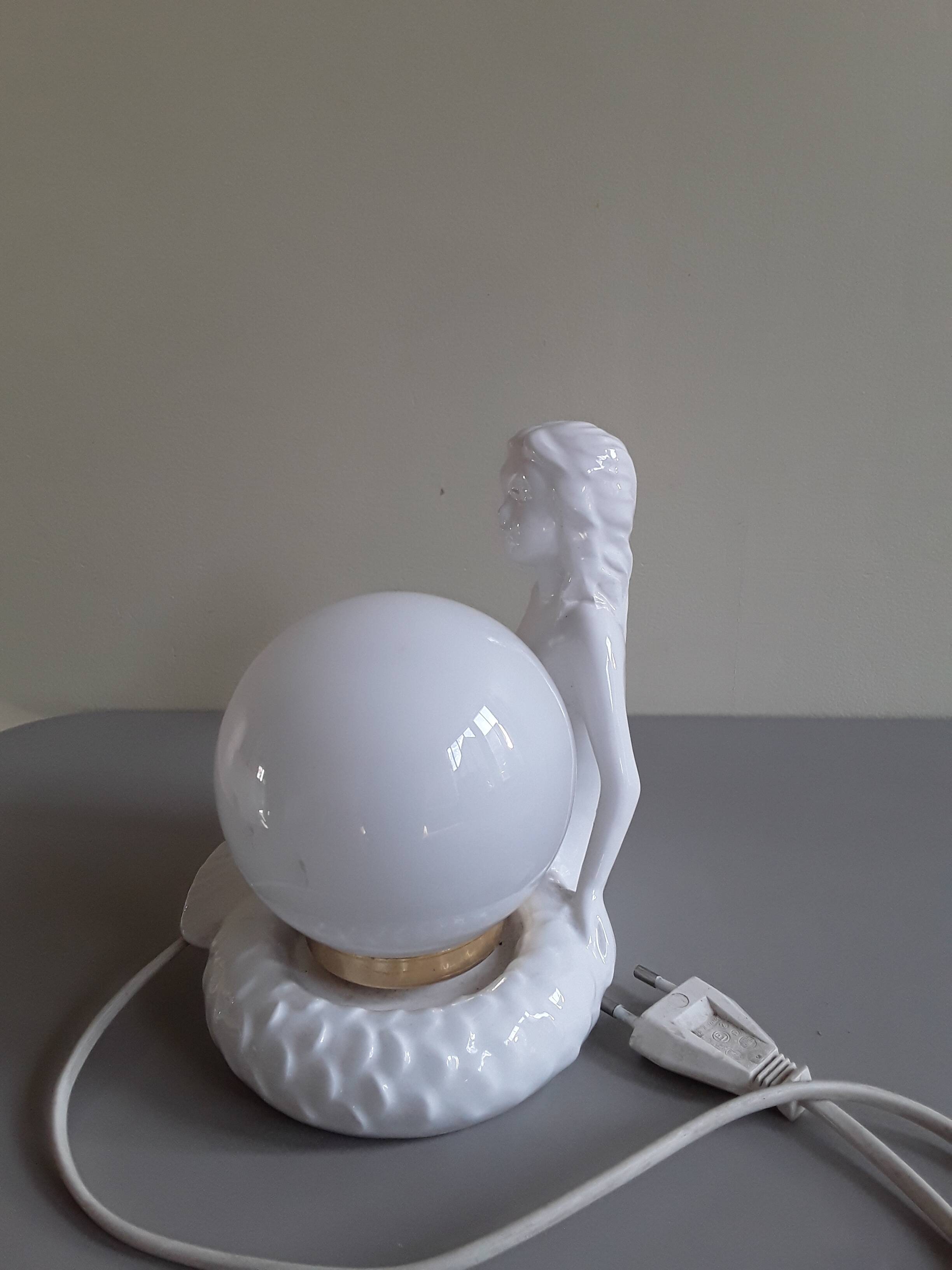 Opaline lamp siren 70s 80s