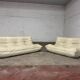 100% authentic Ligne Roset Togo 2-seater + 3-seater, original beige leather.