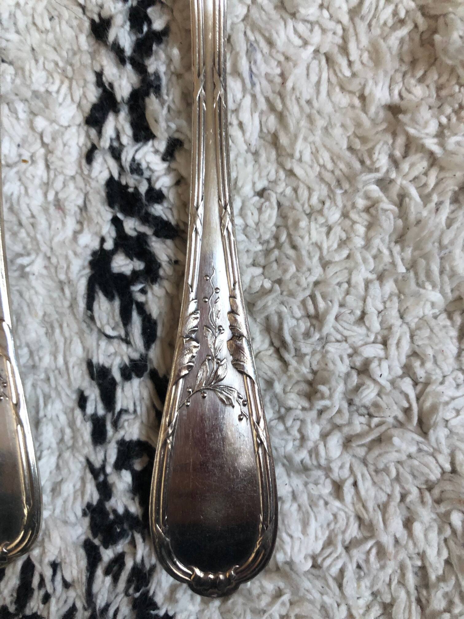 12 silver-plated metal cutlery sets 84 gr, ERCUIS