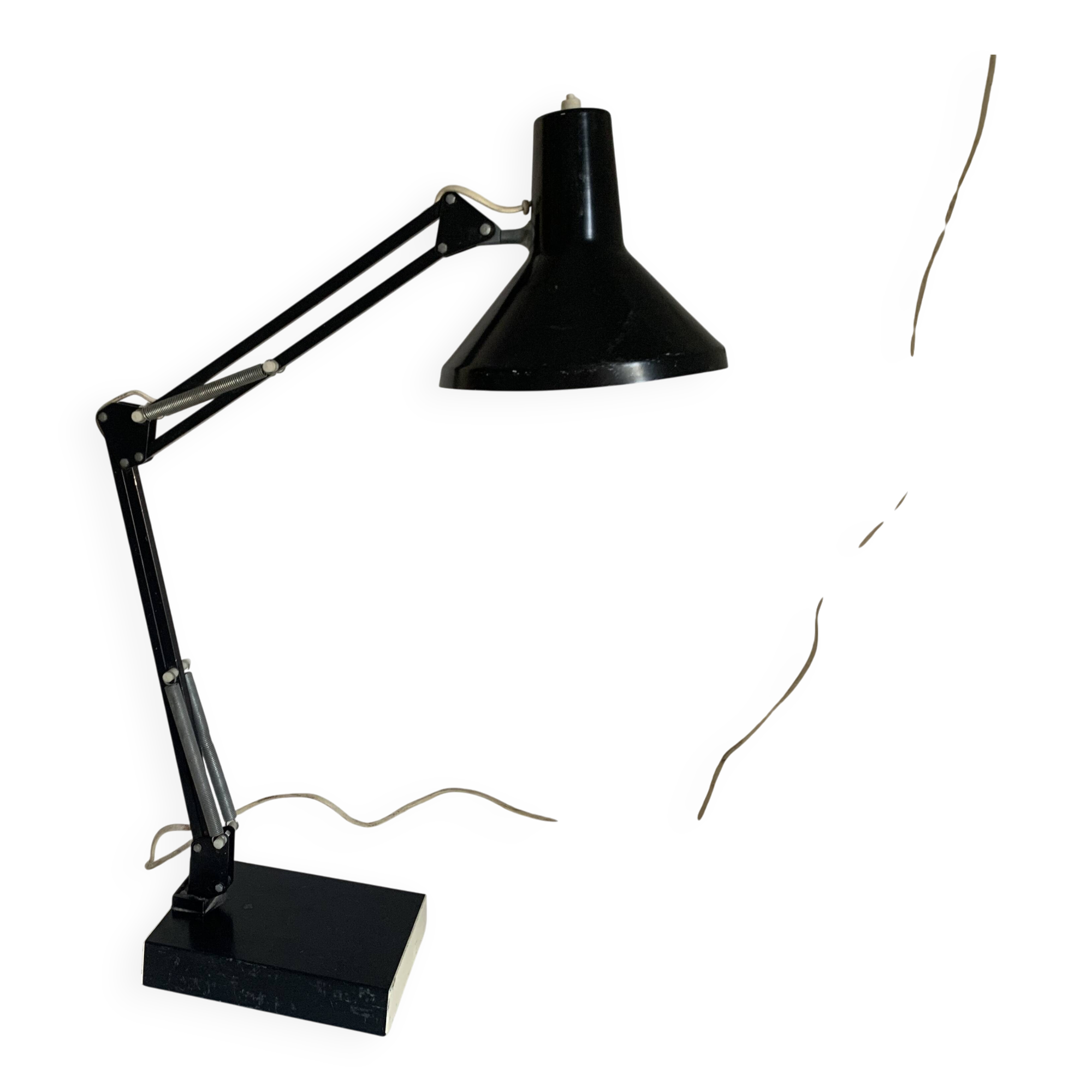 Vintage 1970s black Twist architect lamp for desk - 70 cm