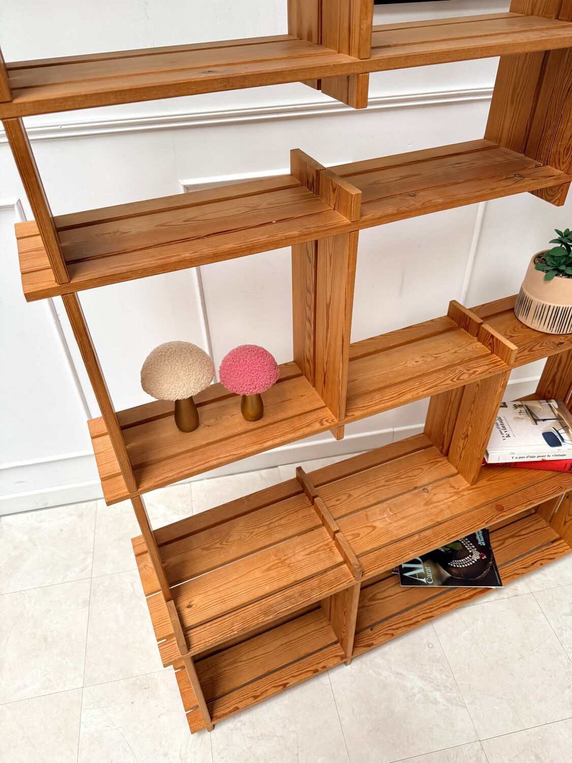 Vintage pine bookshelf