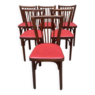 6 chaises Baumann bistrot Nr 12 fanett 1960