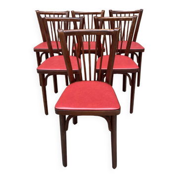 6 chaises Baumann bistrot Nr 12 fanett 1960