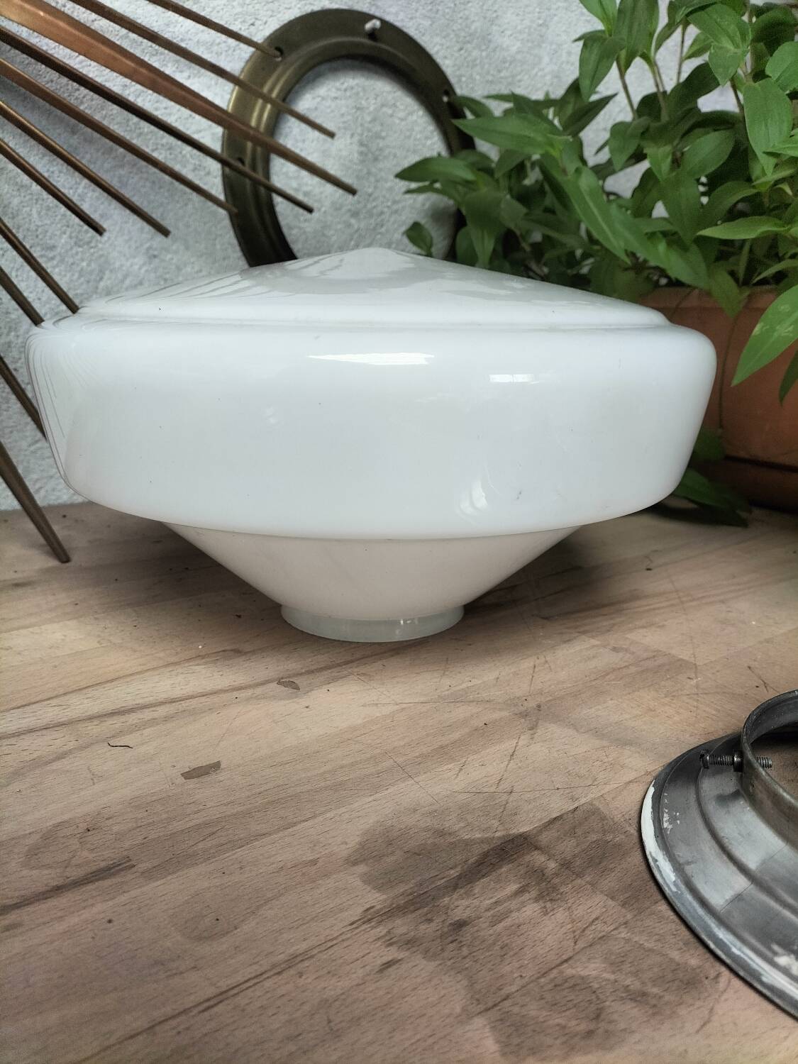 Pair of opaline lamps