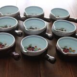 Set of 9 handmade ceramic pans