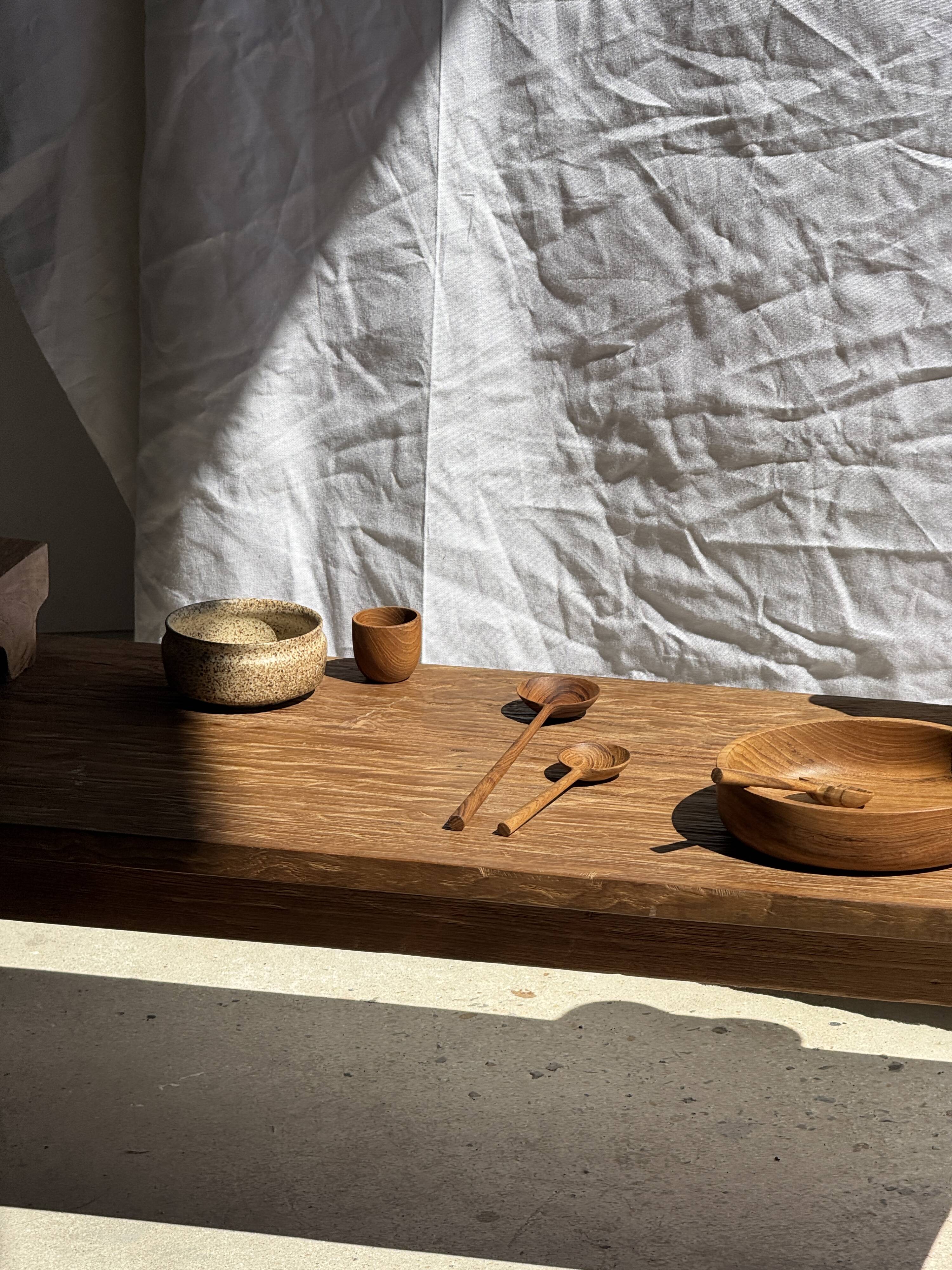Mini cup, saucer or egg cup in teak H5 D5