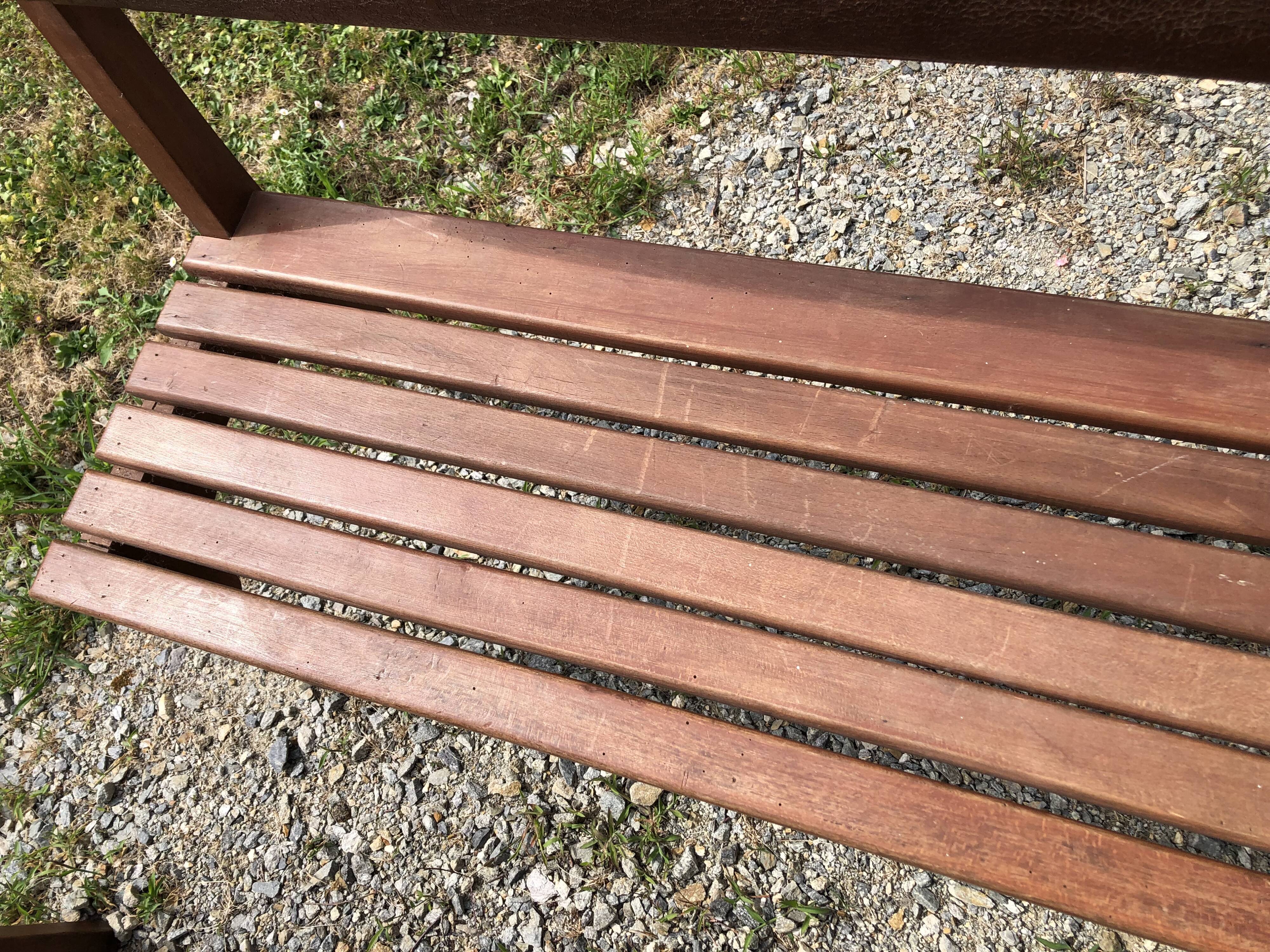 Duo of vintage church benches in solid beech