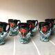 Old coquetiers signed Vallauris Turquoise and Red