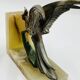 Art Deco Paradise Bird Bookends in Onyx